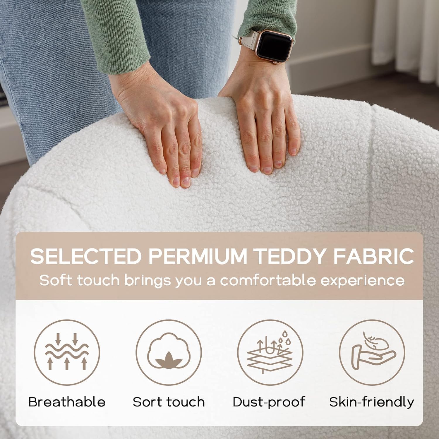 Bouclé Swivel Accent Chair