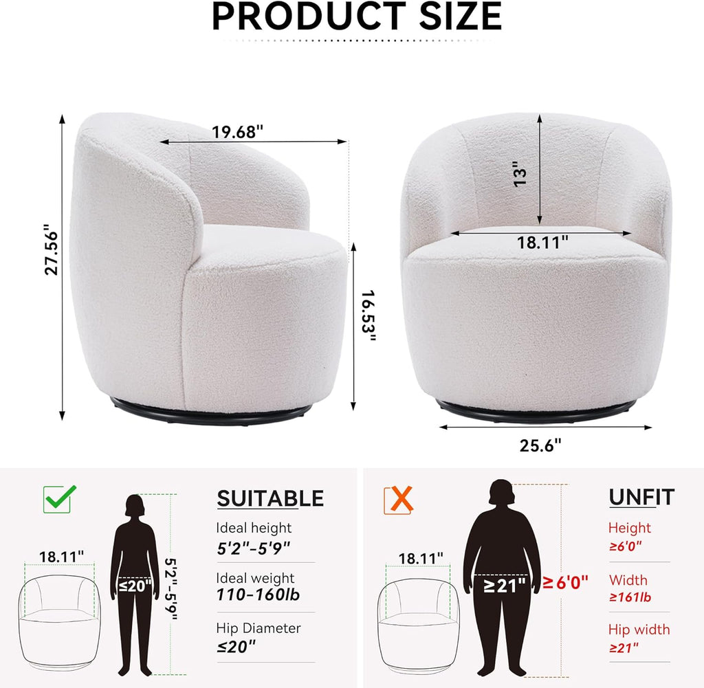 Bouclé Swivel Accent Chair