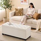 Velvet Storage Ottoman Bench