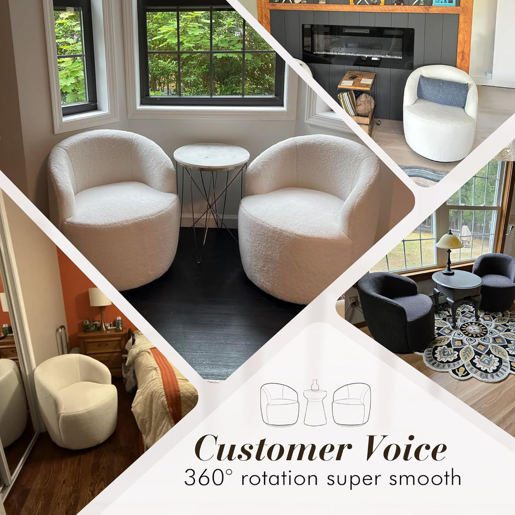 Bouclé Swivel Accent Chair