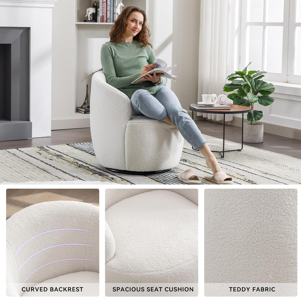 Bouclé Swivel Accent Chair