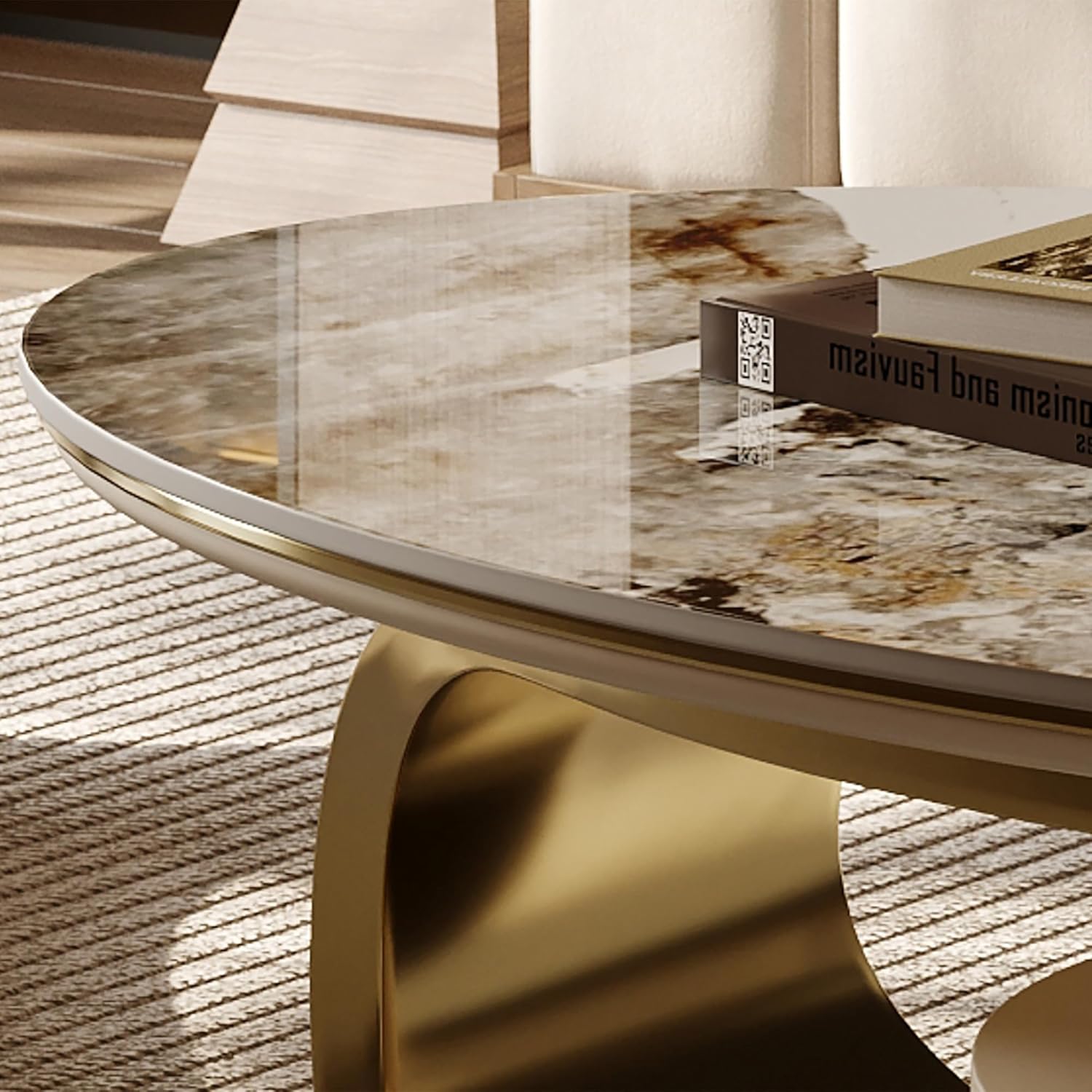 Sintered Stone Oval Coffee Table