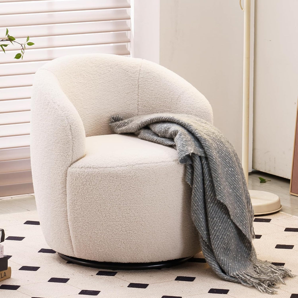 Bouclé Swivel Accent Chair